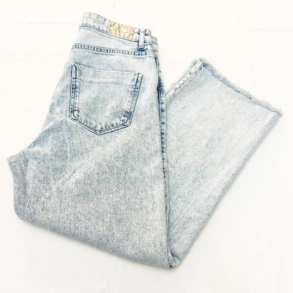 Zara Acid Wash Button Fly Denim Jeans Button Fly Straight Leg Size 8 - Picture 7 of 7
